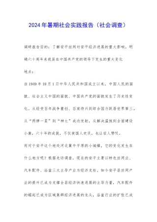 2024年暑期社会实践报告-