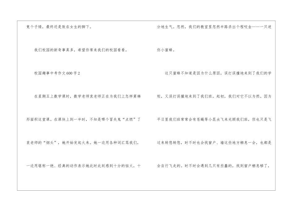 2024年校园趣事中考600字优秀作文5篇_第3页