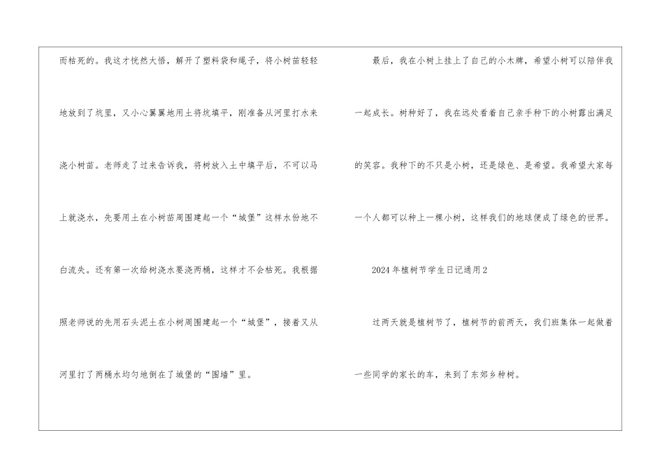2024年植树节学生日记通用5篇_第2页