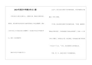 2024年武汉中考满分作文5篇
