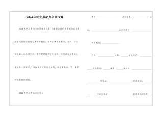 2024年河北劳动力合同3篇