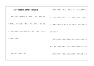2024年清明节哀悼初一作文5篇