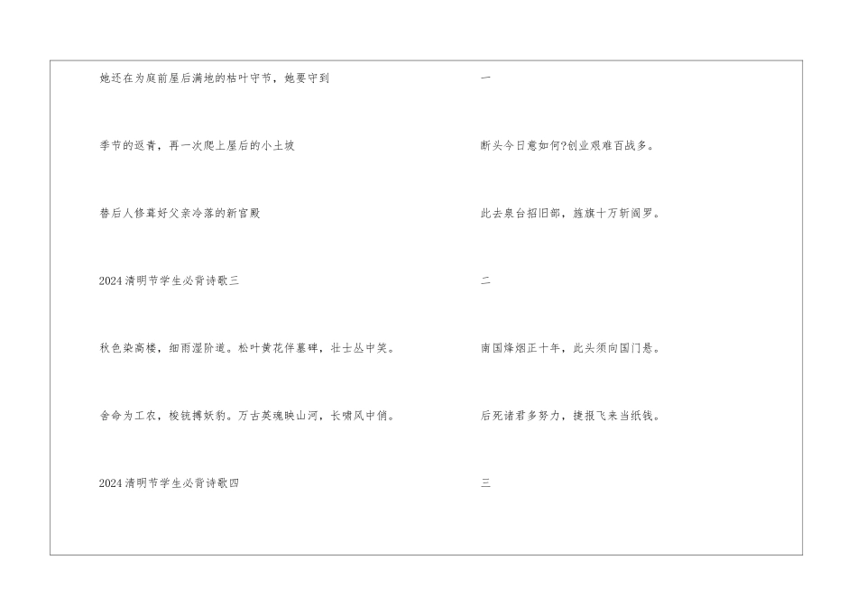 2024年清明节学生必背诗歌_第3页