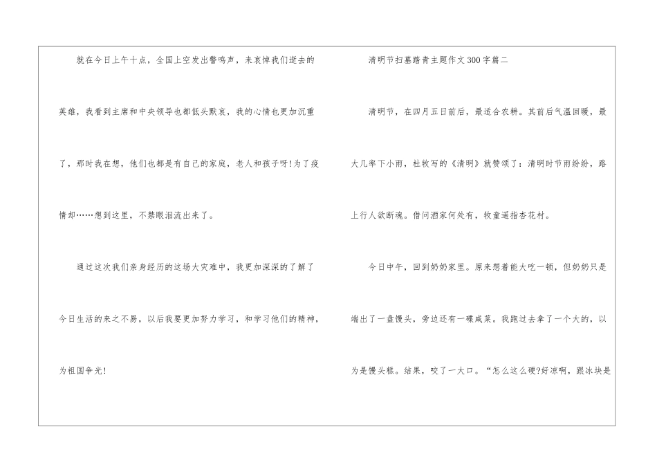 2024年清明节扫墓踏青主题作文300字10篇_第2页