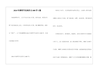 2024年清明节见闻作文600字5篇