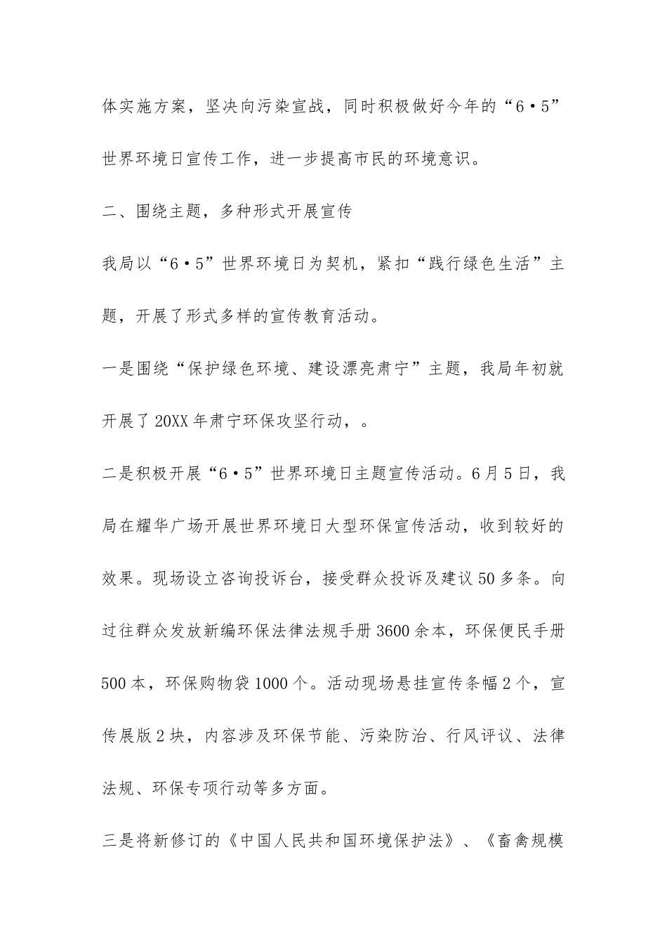 2024年环保局“6.5世界环境日”宣传活动总结-_第2页