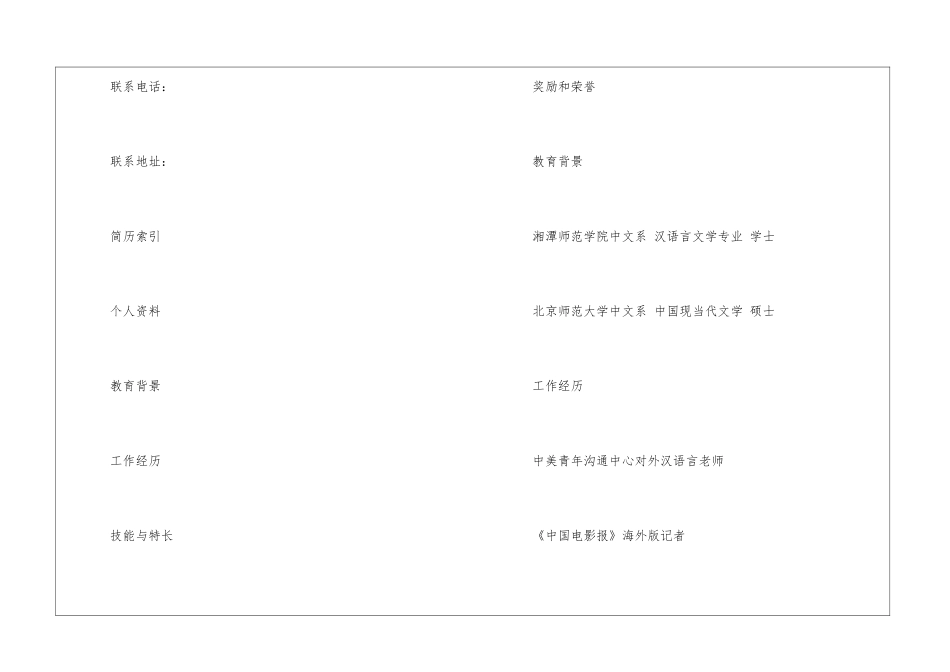 2024年电子版求职简历5篇_第2页