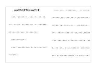 2024年的元宵节作文600字5篇