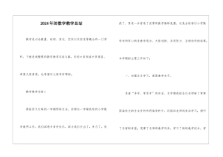 2024年的数学教学总结