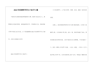 2024年的清明节作文700字5篇
