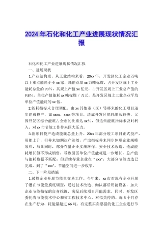 2024年石化和化工产业发展现状情况汇报