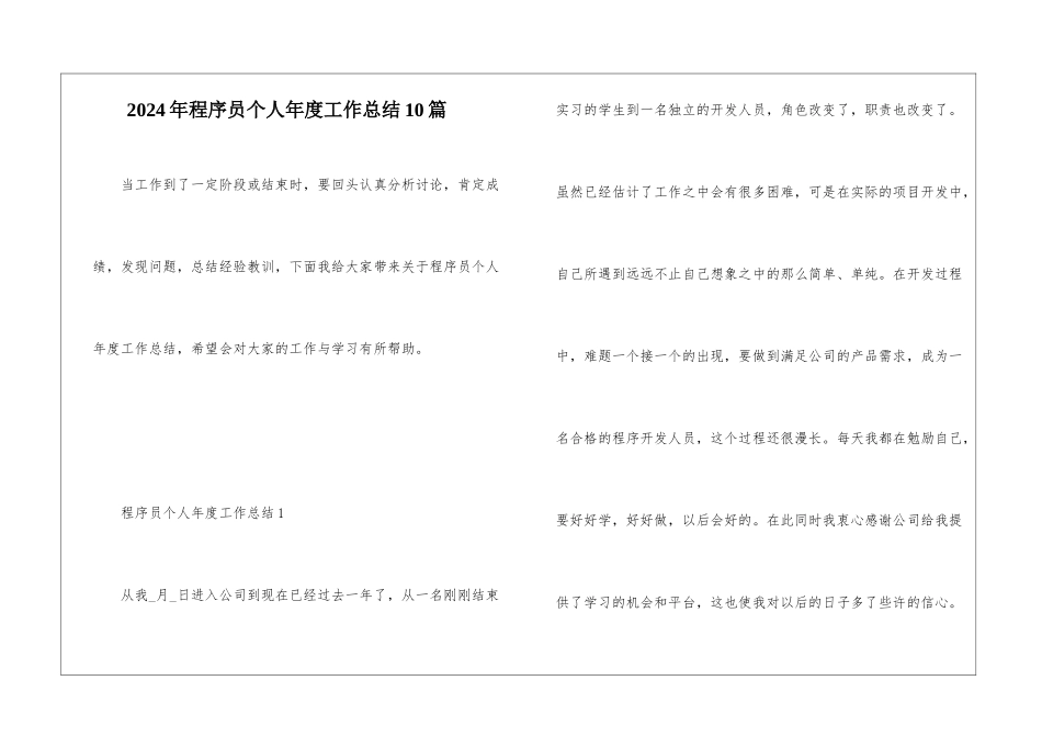 2024年程序员个人年度工作总结10篇_第1页