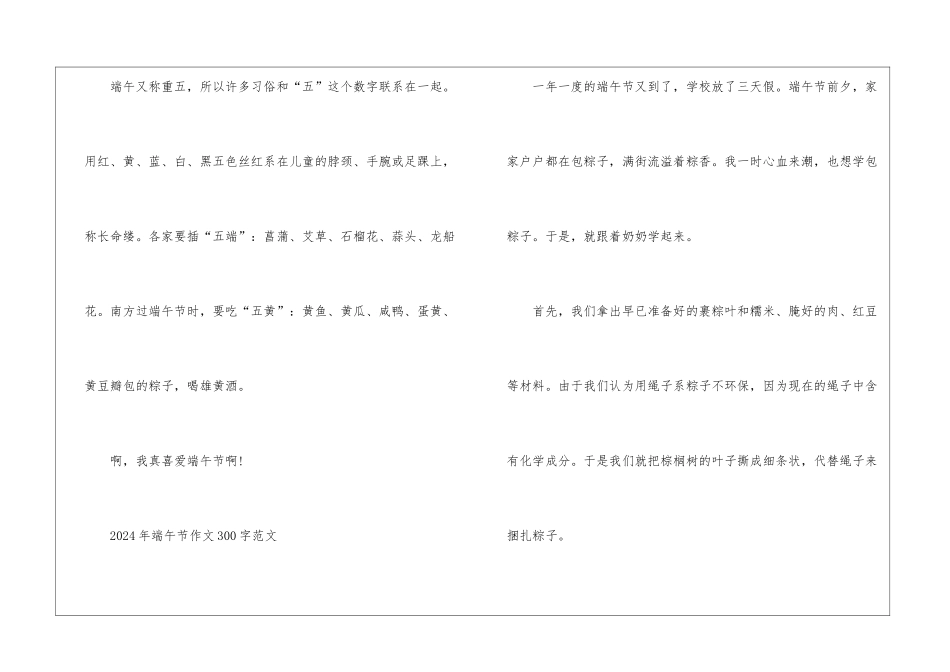 2024年端午节作文300字10篇大全_第2页