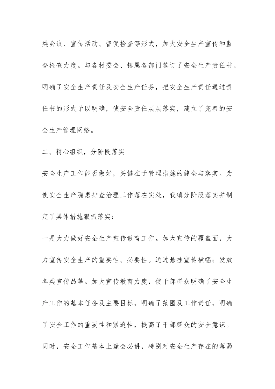 2024年第一季度苍溪县某镇安全隐患排查工作总结-_第2页