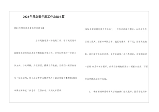 2024年策划部年度工作总结9篇
