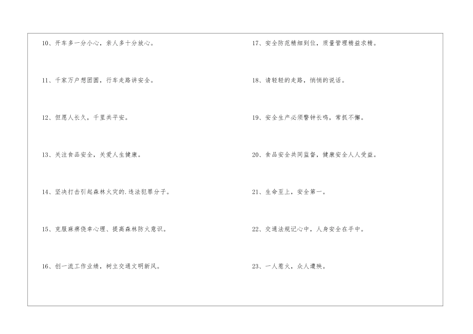 2024年精选倡导安全的口号集合57句_第2页