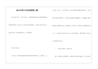 2024年终工作总结简短5篇