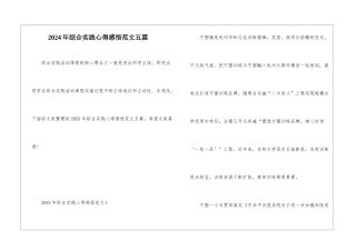 2024年综合实践心得感悟范文五篇