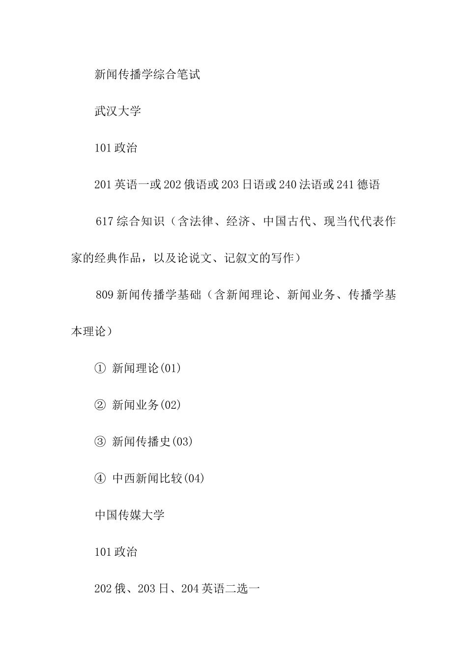 2024年考研新闻传播学初试科目_第2页