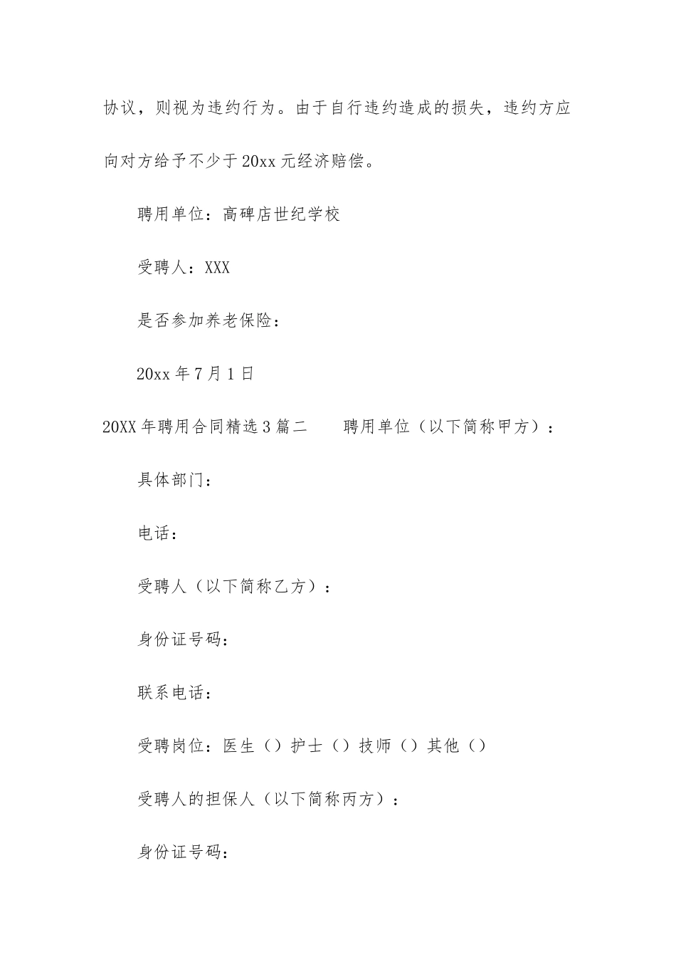 2024年聘用合同精选3篇-_第3页