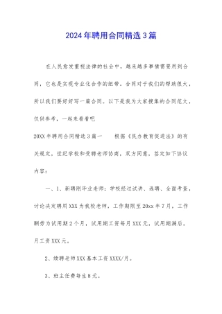 2024年聘用合同精选3篇-