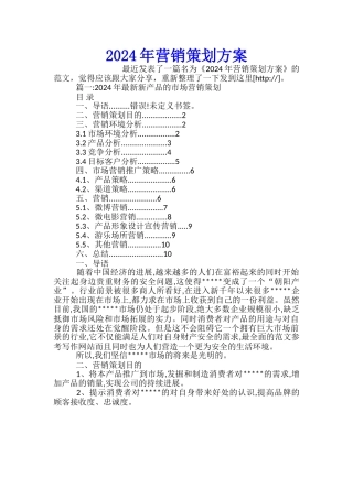 2024年营销策划方案
