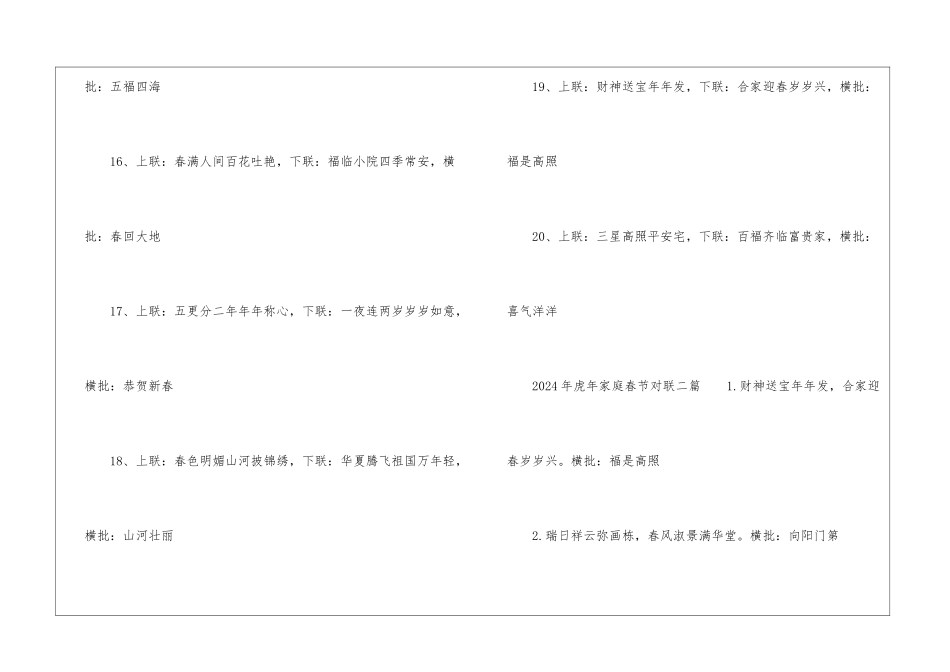 2024年虎年家庭春节对联三篇_第3页