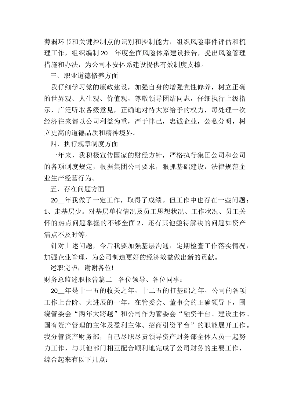 2024年财务总监述职报告_第3页