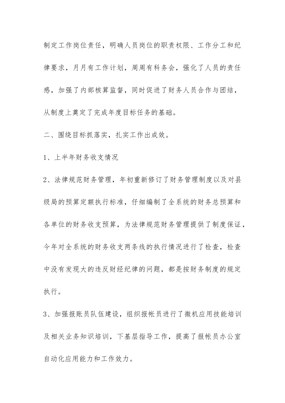 2024年财务部门上半年财务工作总结-_第2页
