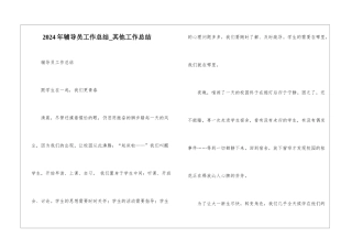 2024年辅导员工作总结-其他工作总结