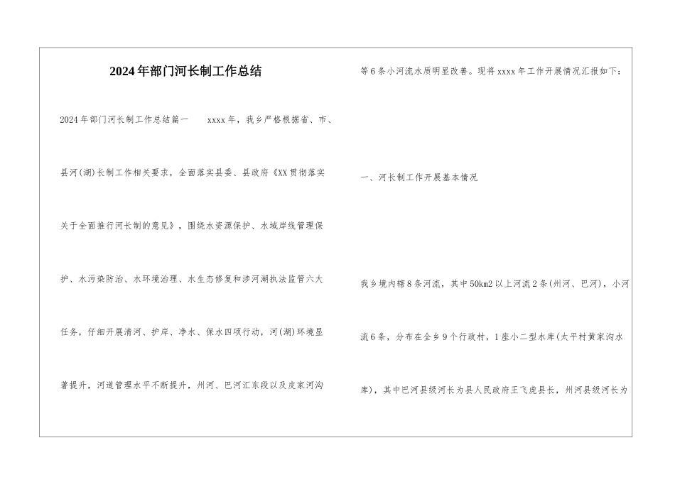 2024年部门河长制工作总结_第1页