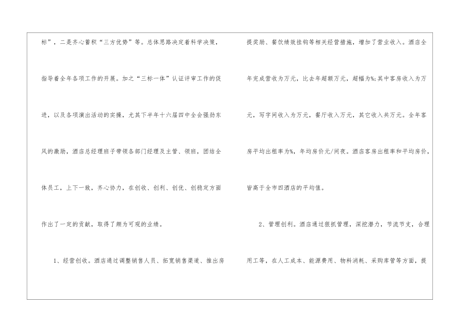 2024年酒店总经理年终总结_第2页