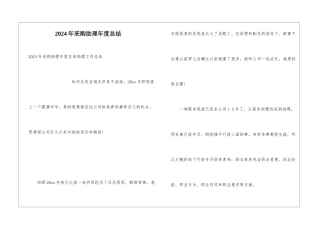 2024年采购助理年度总结