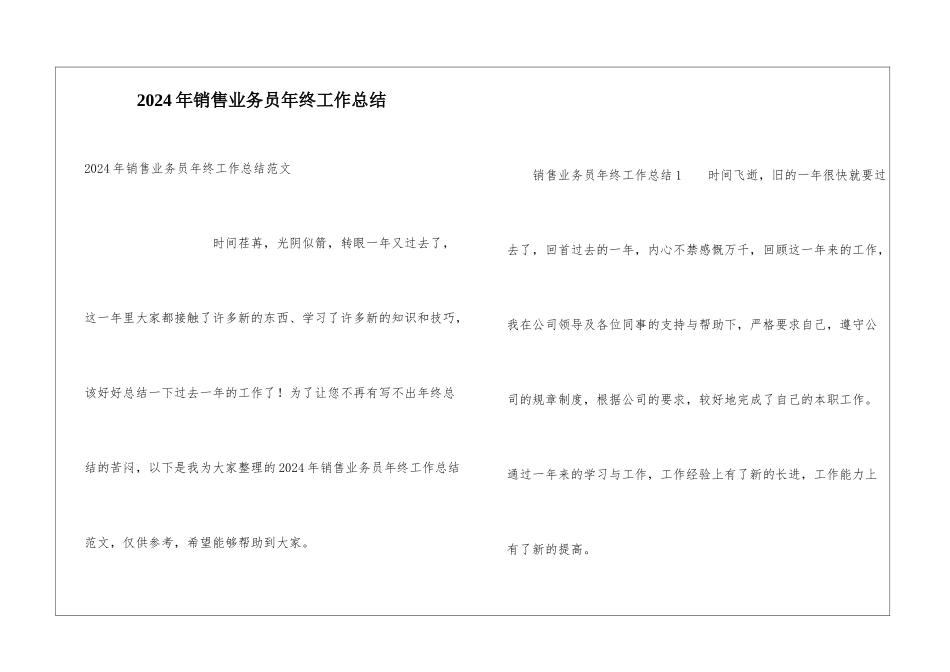 2024年销售业务员年终工作总结_第1页