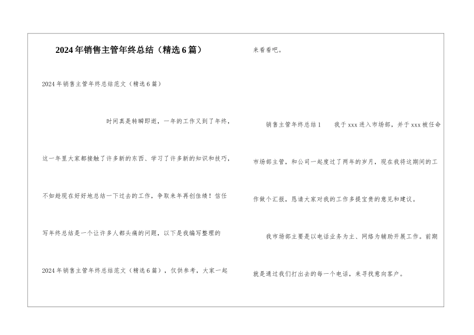 2024年销售主管年终总结_第1页