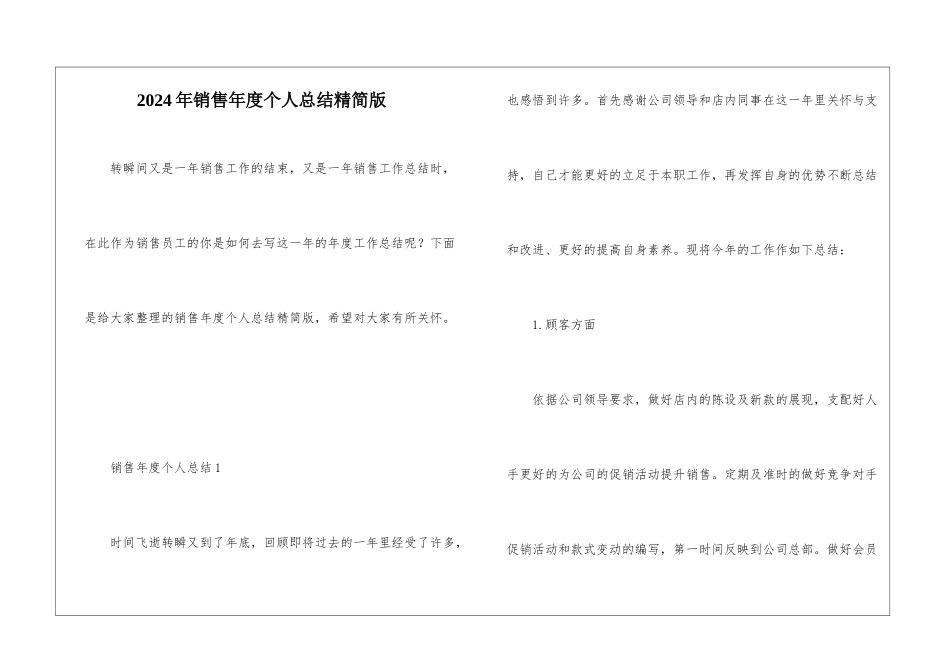 2024年销售年度个人总结精简版_第1页