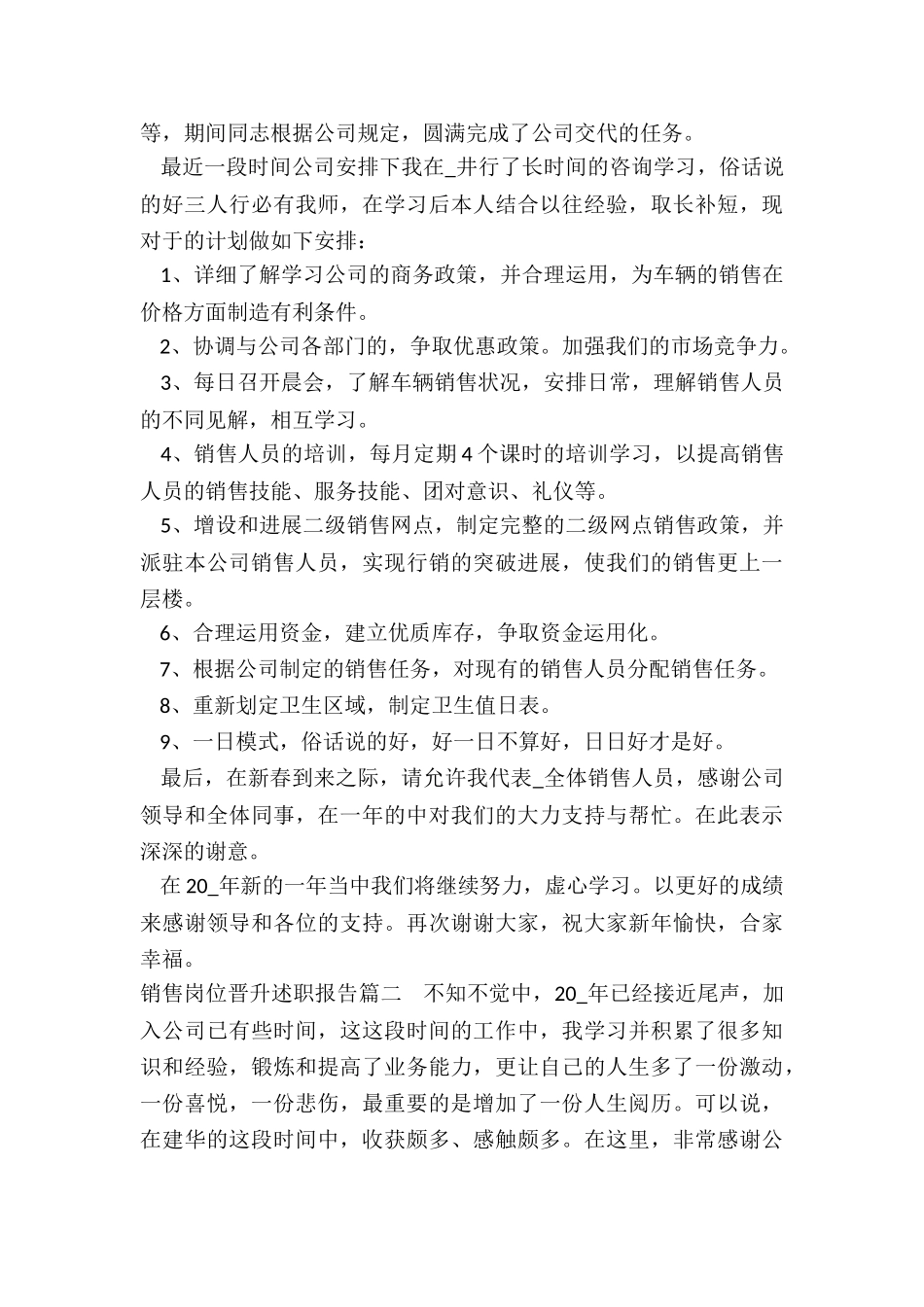 2024年销售岗位晋升述职报告_第2页