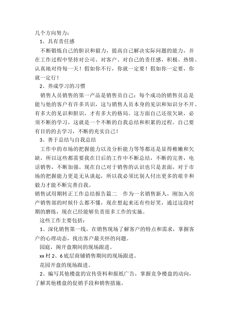2024年销售试用期转正工作总结报告_第2页