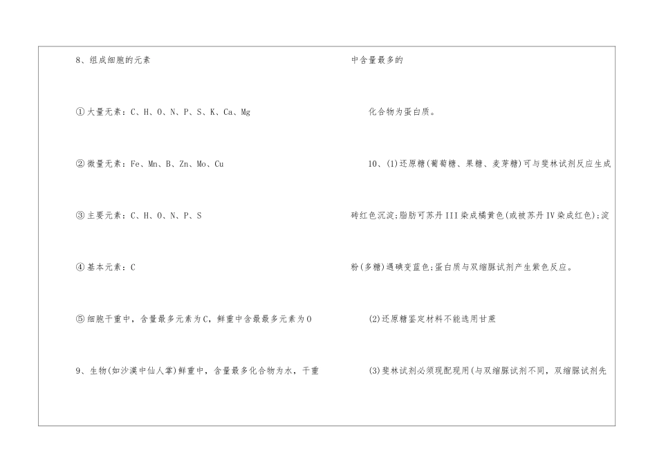 2024年高考生物知识点梳理_第3页