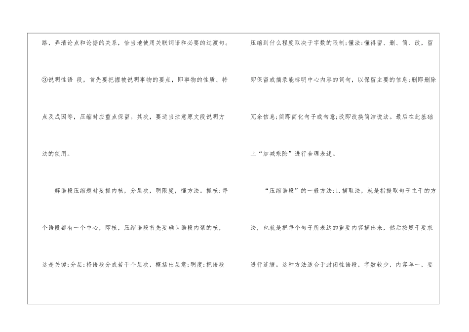 2024年高考语文必备基础知识：压缩语段-语文综合知识_第2页