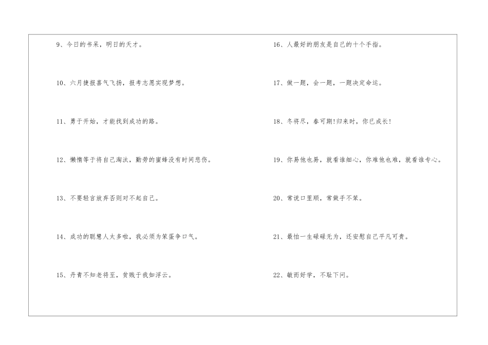 2024年高考非常励志的经典文案_第2页