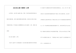 2024幼儿园《指南》心得