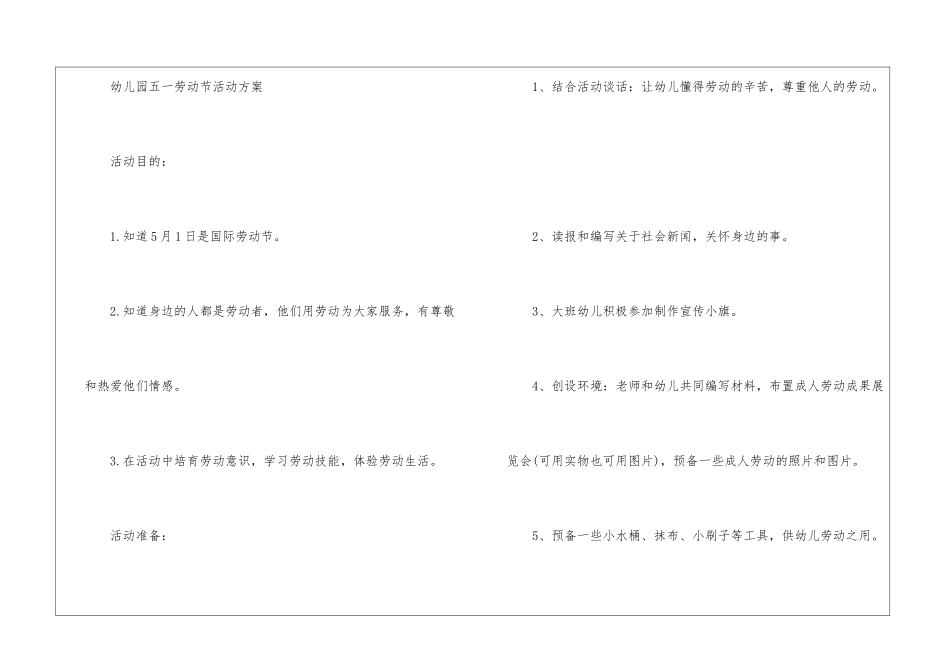 2024幼儿园五一劳动节活动方案最新_第3页