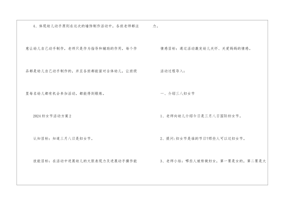 2024幼儿园创意三八女神节活动方案五篇_第3页