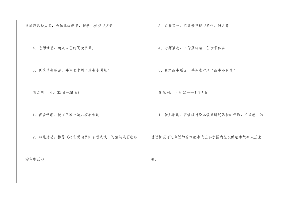 2024幼儿园我爱阅读活动方案_第3页