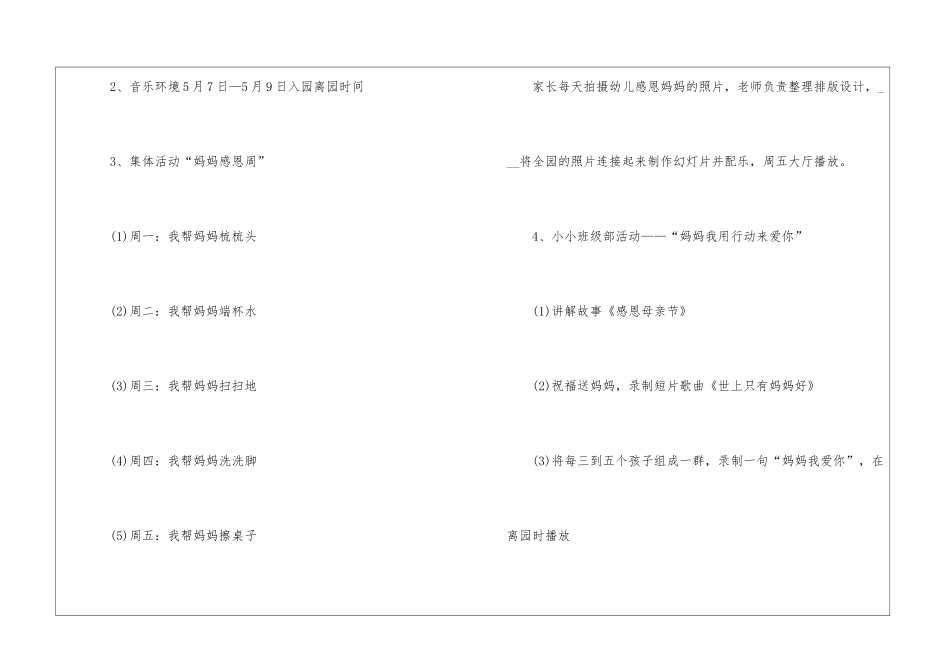 2024幼儿园母亲节主题活动方案模板5篇_第3页