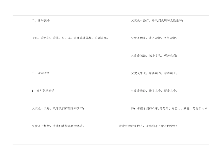 2024幼儿园父亲节亲子活动方案_第2页