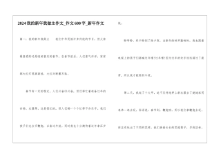 2024我的新年我做主作文-作文600字-新年作文
