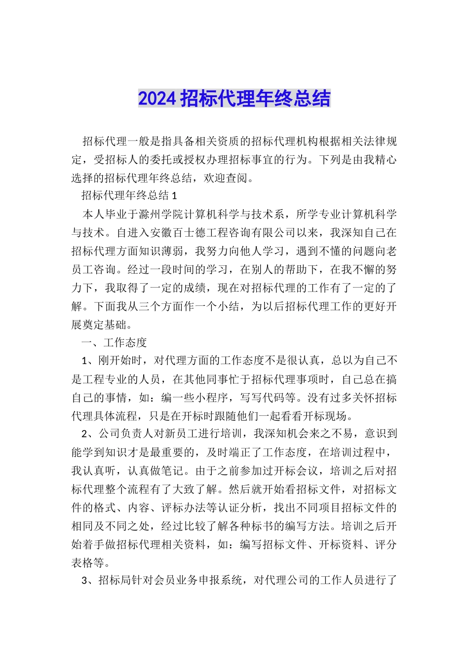 2024招标代理年终总结_第1页