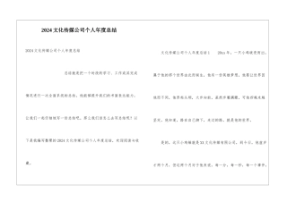 2024文化传媒公司个人年度总结